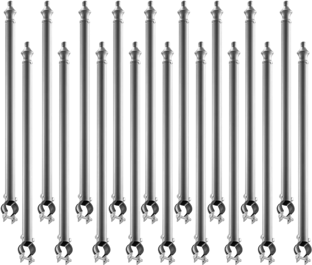 VEVOR Chain Link Fence Extensions, 18 Packs 27.4" Extension Height, Galvanized Post Extender for 1.3" to 1.5" Top of Fence, U Bracket, Barbed Wire Extend Arm for Privacy, Prevent Dogs Jumping Out