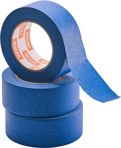 VEVOR Painters Tape, 2 Inch Wide (1.88 In x 60 Yds), 3 Rolls, Blue Painter Tape for Painting, Edge, Trim, Ceiling, Masking Tape Protects Surfaces and Removes Easily, DIY Craft Art, Labeling Decoration