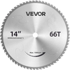 VEVOR Chop Saw Blade 14-in 66 Teeth Cermet-Tipped Metal Cold Cutting Blade, Compatible with Chop Saws, 4000 Cuts, Cutting Smooth Surfaces with No Burrs, Noise Reduction and Heat Dissipation Holes
