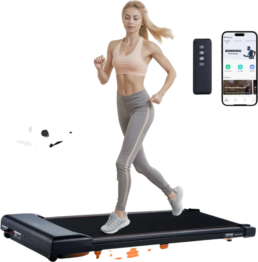 VEVOR Walking Pad, Under Desk Treadmill with Incline, Working Walking Jogging Machine for Home Office, 265 Lbs Capacity 2.5HP Portable Walking Pad, with Remote Control, LED Display, and Bluetooth