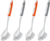 VEVOR Dish Brush, 4 Pack Kitchen Scrub Brushes with PP Handle, Dish Cleaning Brushes with Curved Bristles, Ideal for Pots, Pans, Sink and Stove, 2 Gray + 2 Orange