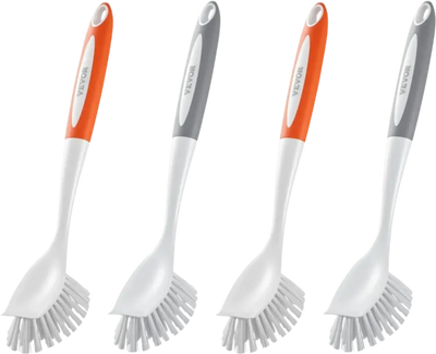 Vevor Dish Brush 4-Pack Kitchen Scrub Brushes with PP Handle for Pots, Pans, Sink and Stove New