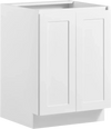 VEVOR White Shaker Base Cabinet Ready to Assemble, 24"W Unassembled Cabinet, 24" W x 24" D x 34.5" H, with 2 Doors, Adjustable Shelf, Soft-Close Hardware, for Home, Office, and Laundry Room