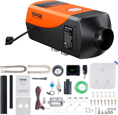 VEVOR Diesel Air Heater, 12V 2KW Diesel Heater with Remote Control and LCD Display, 10L Fuel Tank Diesel Parking Heater, Rapid Heating for RV Trailer Camper Van Boat