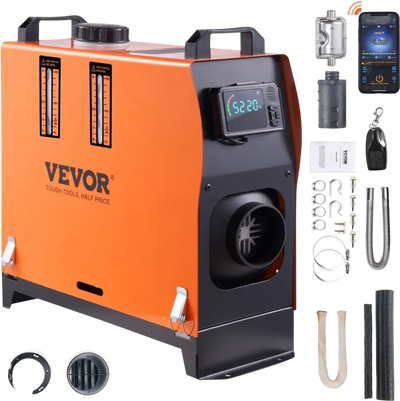 VEVOR 8 KW Diesel Air Heater, Bluetooth App Control All-in-one Diesel Heater with Automatic Altitude Adjustment, Remote Control and LCD, Portable Parking Heater for RV Trailer Camper Van Boat