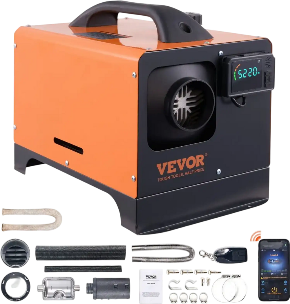 VEVOR Diesel Air Heater All-in-one 12V 8KW Bluetooth App LCD for Car RV