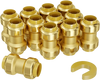 VEVOR Pipe Fittings, 3/4" 12PCS Brass Pipe Fittings, Straight-Through Push-Fit Pipe Connector Brass Air Fittings, Heavy Duty Plumbing Fittings Adapter for Heating/Shower Systems, Water Pipes