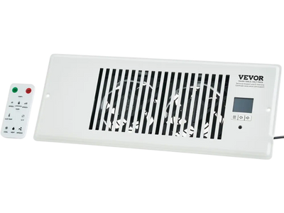 VEVOR Register Booster Fan, Quiet Vent Booster Fan Fits 4” x 12” Register Holes, with Remote Control and Thermostat Control, Adjustable Speed for Heating Cooling Smart Vent, White