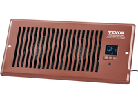 VEVOR Register Booster Fan, Quiet Vent Booster Fan Fits 4” x 10” Register Holes, with Remote Control and Thermostat Control, Adjustable Speed for Heating Cooling Smart Vent, Brown