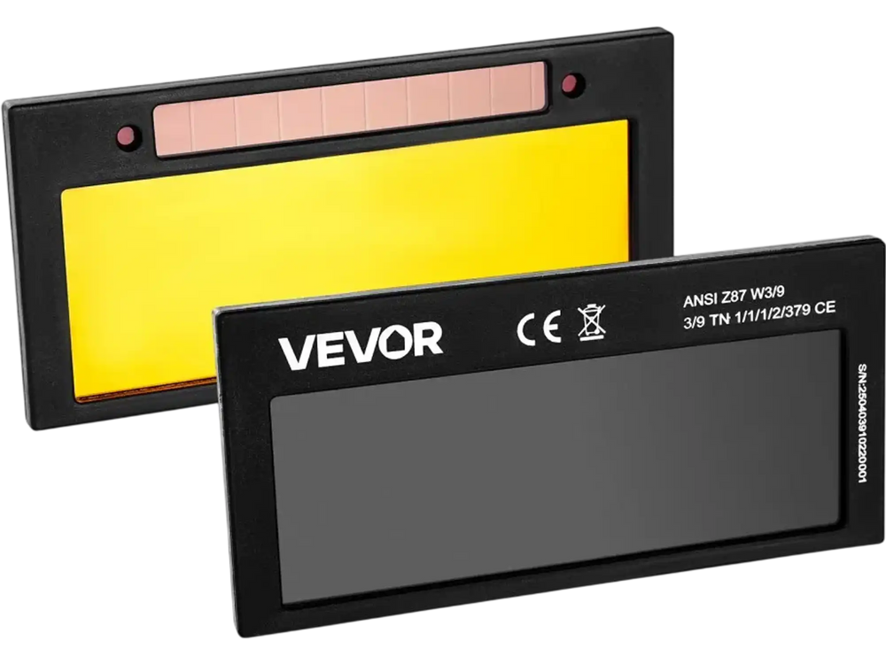 VEVOR Auto Darkening Welding Lens 4.25" x 2", Shade 10 True Color Welding Lens with Dual Arc Sensors & Gold Coating, Compatible with Most Welding Helmets for TIG, MIG, MMA, ARC Applications