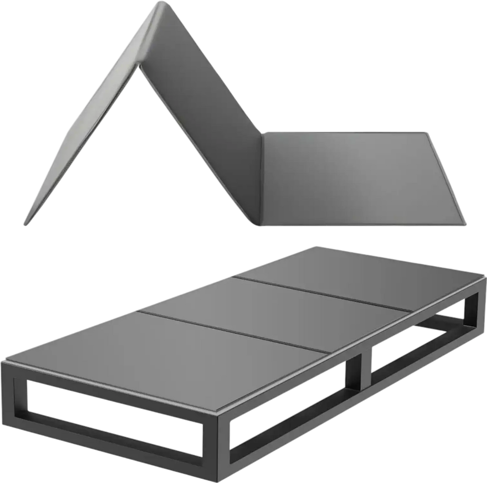 VEVOR Bunkie Board, Twin Size 75 x 37.8 in, Foldable Bed Board Under Mattress with Hook-and-Loop Straps, PP Core with 600D Oxford Fabric, Anti-Sag for Metal Frames, Bunk Beds, and Sleeper Sofas