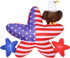 VEVOR 4.82 ft Patriotic Inflatable Decoration, Fourth of July Blow Up Inflatable Independence Day Decoration, Five-pointed Star & Eagle with Built-in LED Lights for Holiday Indoor Outdoor Yard Decor