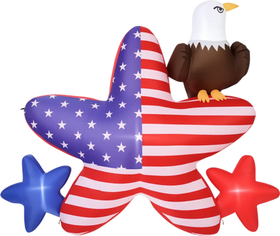 Vevor Inflatable Decoration 4.82' Patriotic 4th of July Eagle & Star Yard Decor New