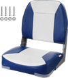 VEVOR Boat Seat, 18.9" Low Back Boat Seat, Folding Boat Chair with Thickened Sponge Padding and Hinge, Fold-Down Boat Captain Chair for Fishing Boat, Sightseeing Boat, Speedboat, Canoe, 1-Piece