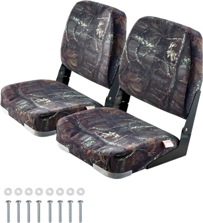 Vevor Boat Seat Folding Fishing Low Back Camouflage 2-Pk New