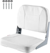 VEVOR Boat Seat, Low Backrest, Folding Fishing Boat Seat with Thickened Sponge Cushion & Waterproof PVC Leather, Aluminum Alloy Hinges, Flip Up Boat Seat for Fishing Boats, Yachts, Ships, White