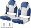 VEVOR Boat Seats, 21.85" High Back Boat Seat, Folding Boat Chair with Thickened Sponge Padding and Hinge, Fold-Down Boat Captain Chairs for Fishing Boat, Sightseeing Boat, Speedboat, Canoe, 2-Pack