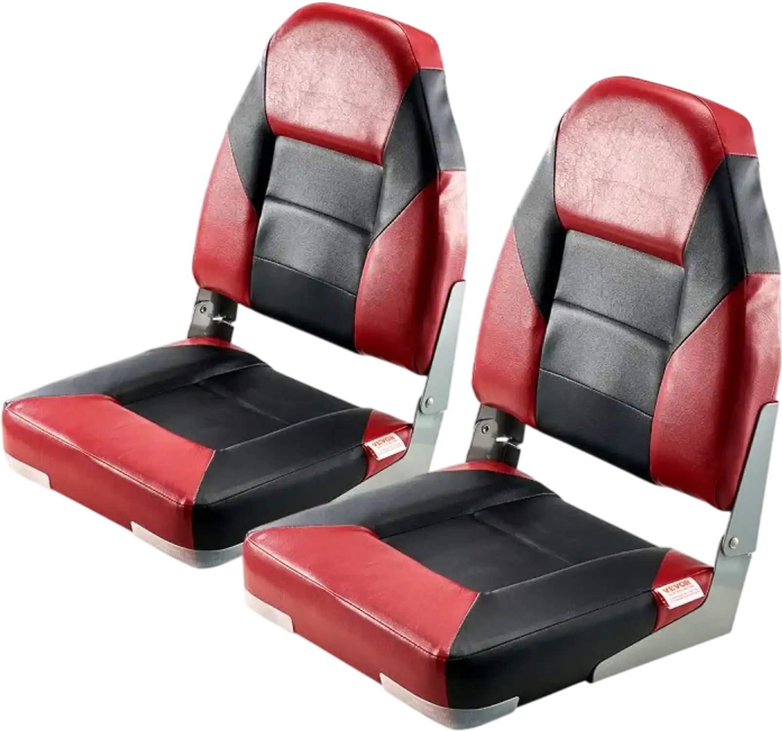 Vevor Boat Seat High Back Folding Fishing Seat Black Red New