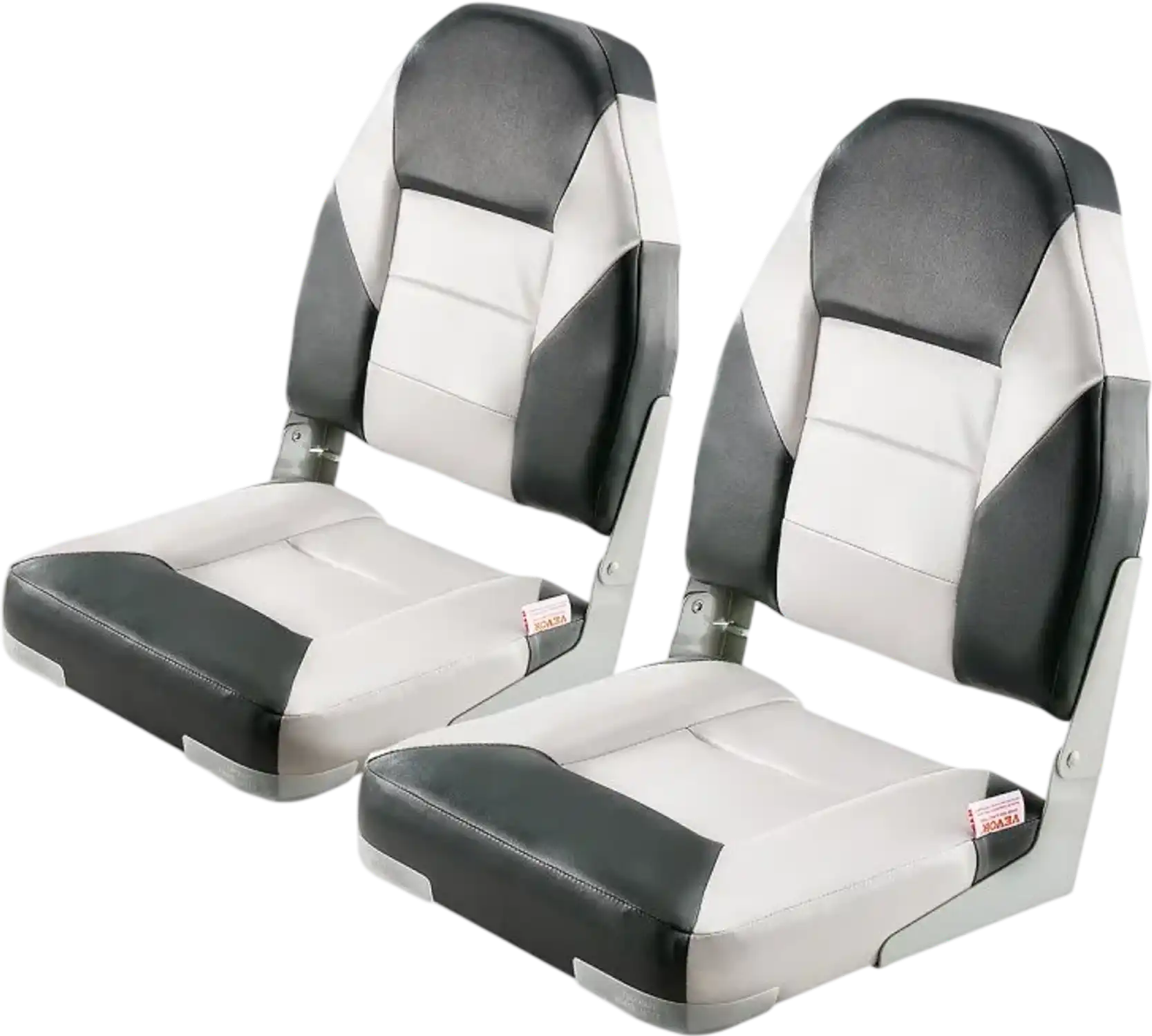 Vevor Boat Seat High Back Foldable Fishing Seat Set Black Grey New