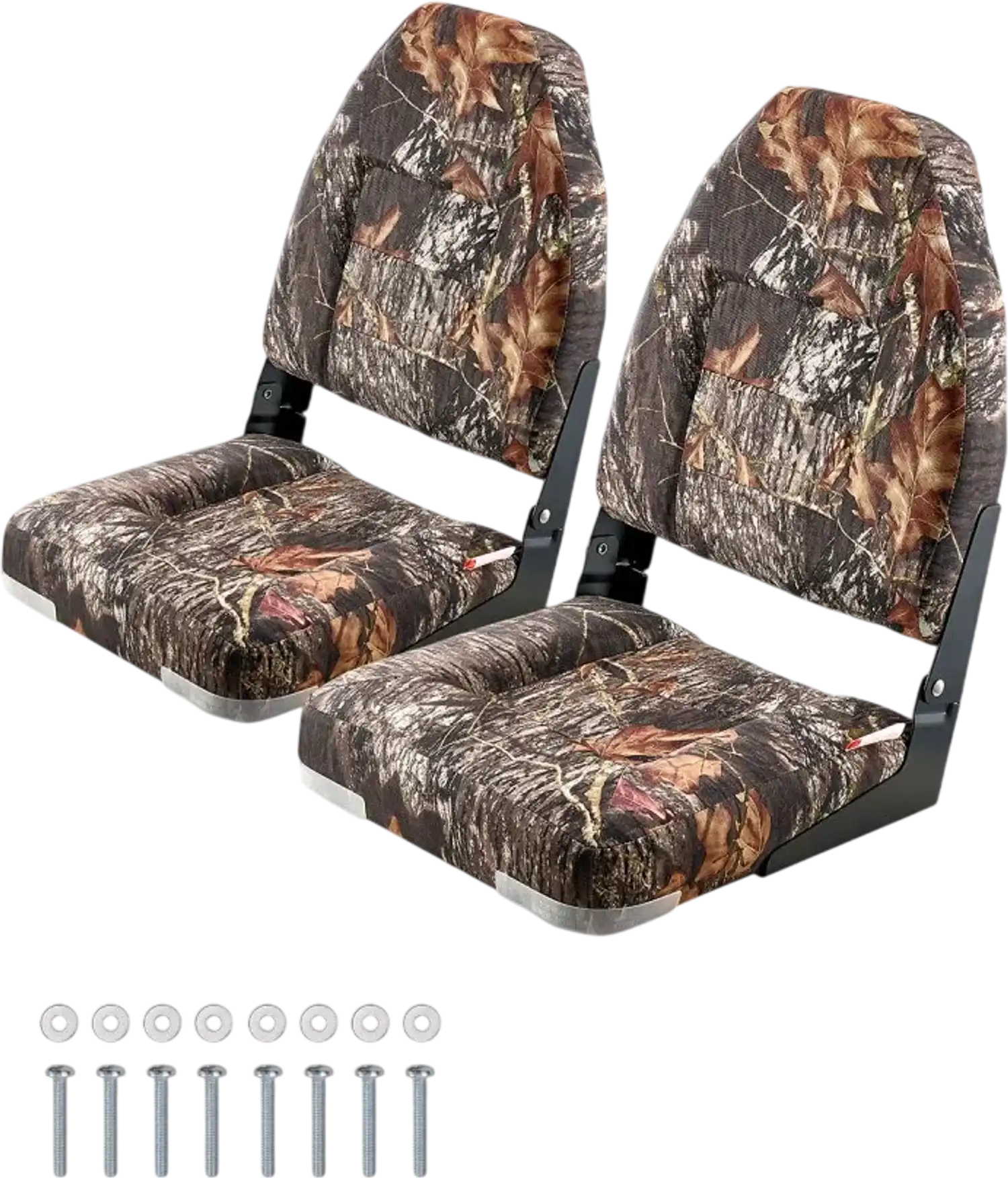 Vevor Boat Seat High Back Flip-Up Camouflage 2-Piece Set New