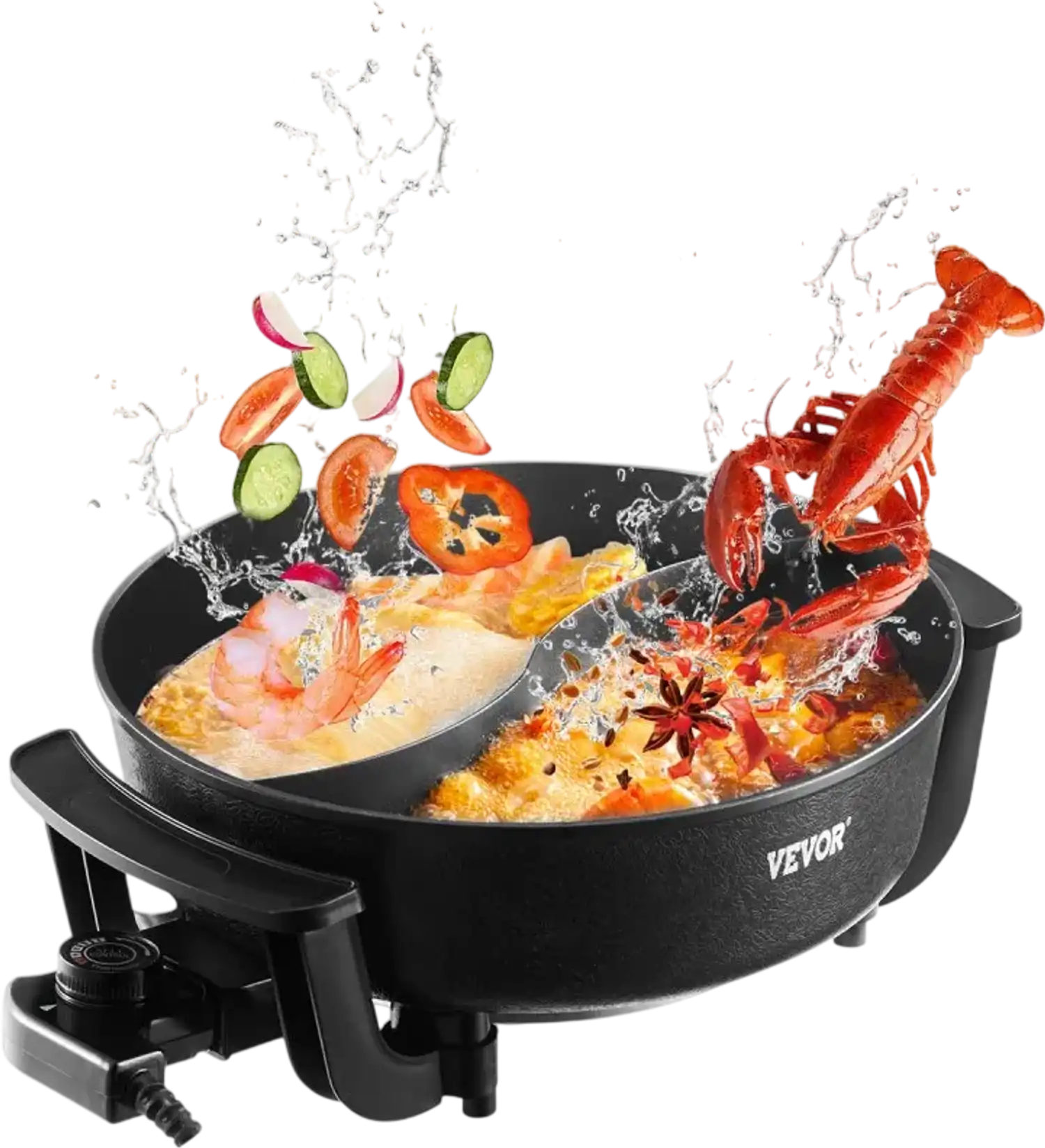 Vevor Electric Hot Pot 5 L Double-Flavor Shabu Shabu Pot with Divider New