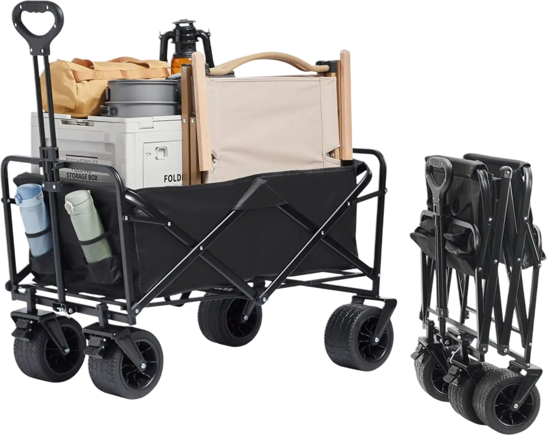 Vevor Wagon Collapsible Folding Beach Cart with All-Terrain Wheels 3 cu.ft 350 lbs New