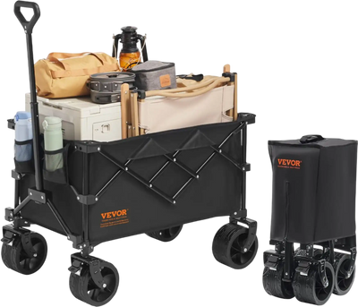Vevor Folding Wagon Collapsible Beach Cart with All-Terrain Wheels 220 L New