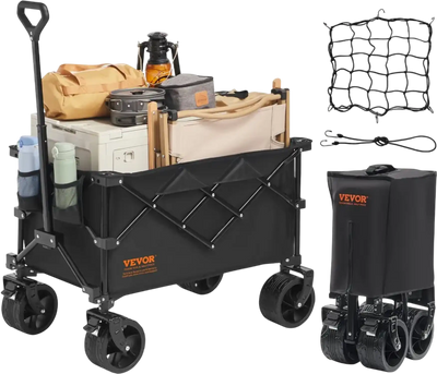 Vevor Folding Wagon Collapsible 113 L Beach Cart with All-Terrain Wheels New