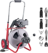 VEVOR Drain Cleaner Machine 100 FT x 3/8 Inch, Auto Feed Sewer Snake Drain Auger on Wheels, Portable Drain Cleaning Machine with 8 Cutters & Air-Activated Foot Switch for 2" to 4" Pipes