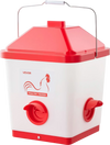 VEVOR Automatic Chicken Feeder, 40 Pounds Capacity, Large Gravity Hanging Poultry Feeder Dispenser with Handle, No Waste Rainproof Design, 3 Feeding Ports, Inside or Outside Hen Coop, for Chickens
