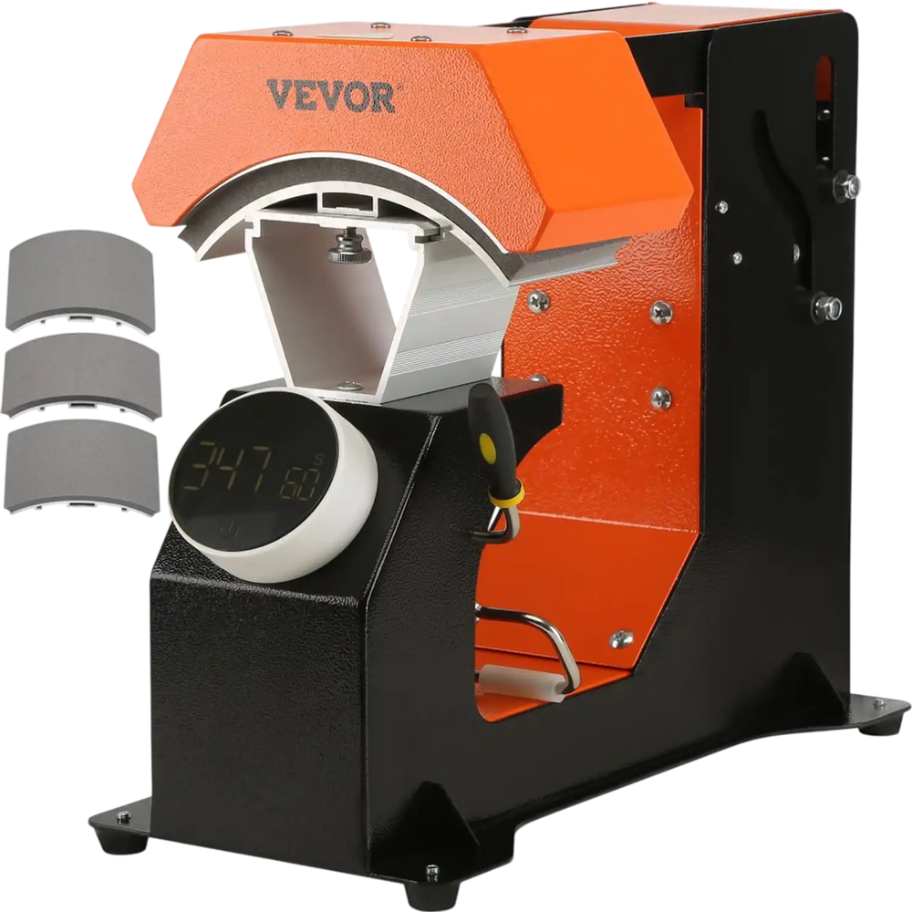 VEVOR 3-in-1 Auto Hat Heat Press with 3pcs Interchangeable Platens(6.6" x 2.7", 6.6" x 3.8", 6.1" x 3"), Automatic Release&Press Knob-Style Digital Control Panel Tested to UL Standards