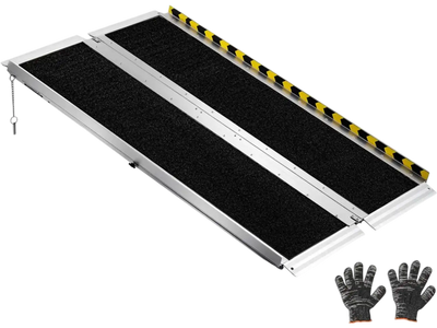 Vevor Wheelchair Ramp Portable Folding 4' Non-Slip Aluminum New