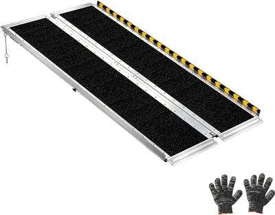 VEVOR Portable Wheelchair Ramp, 5FT, Non-Slip Aluminum Folding Handicap Ramp for Wheelchair, 800 lbs Capacity, Door Threshold Ramps for Home Steps, Stairs, Entry, Threshold, Doorways, Scooter, Curbs