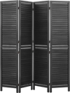 VEVOR Wood Room Divider 4 Panels 67 in Wood Folding Privacy Screen Black, For Room Separation & Home Decor, Solid Frame, 360° Two-Way Hinges, Easy Assembly, Louvered Wooden Partition with Hardware