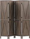 VEVOR Wood Room Divider 4 Panels Wood Folding Privacy Screen X Pattern, For Room Separation & Home Decor, 67 inches Tall, Solid Frame, 360° Two-Way Hinges, Rustic Wooden Partition with Hardware