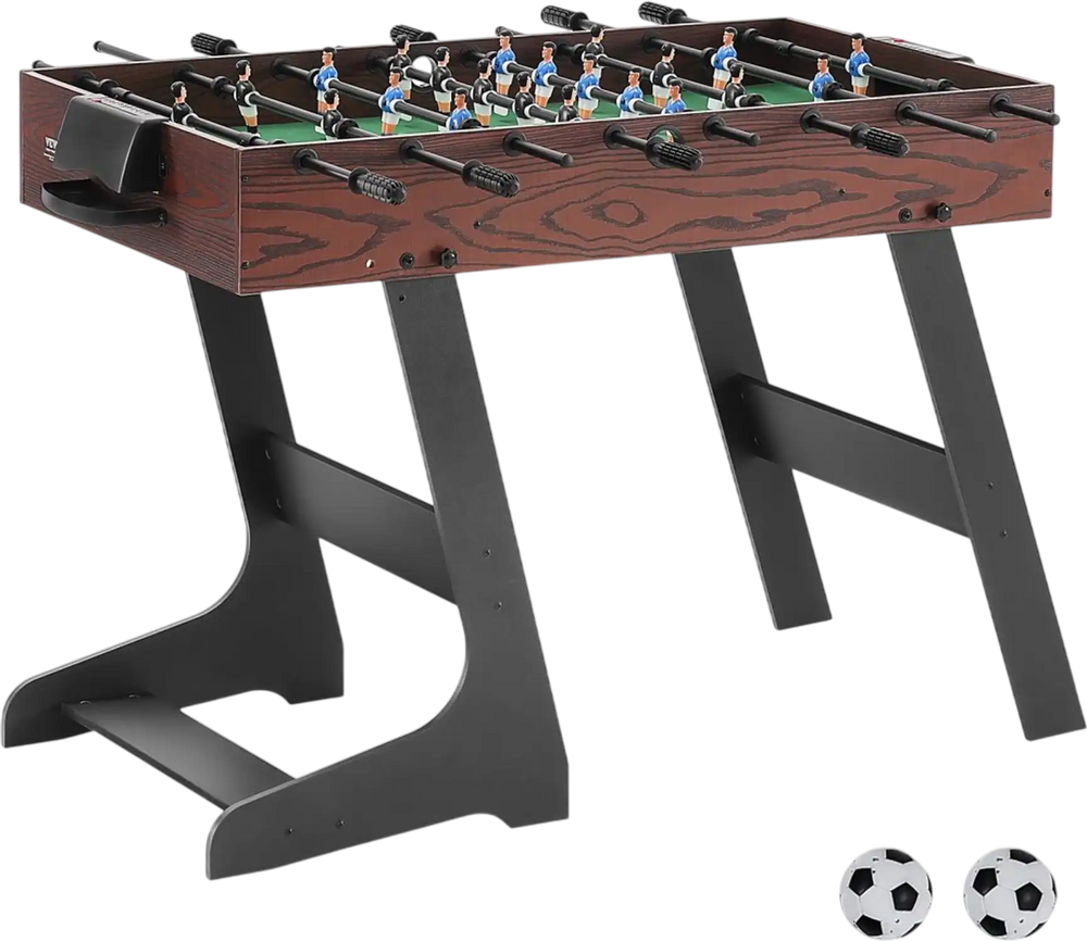 VEVOR Folding Foosball Table, 42 inch Standard Size Foosball Table, Indoor Full Size Foosball Table for Home, Family, and Game Room, Soccer with Foosball Table Set, Includes 2 Balls