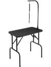 VEVOR Pet Grooming Table Arm with Clamp, 32''x18'' Dog Grooming Station, Foldable Pets Grooming Stand for Medium and Small Dogs, Free No Sit Haunch Holder with Grooming Loop, Bearing 220lbs