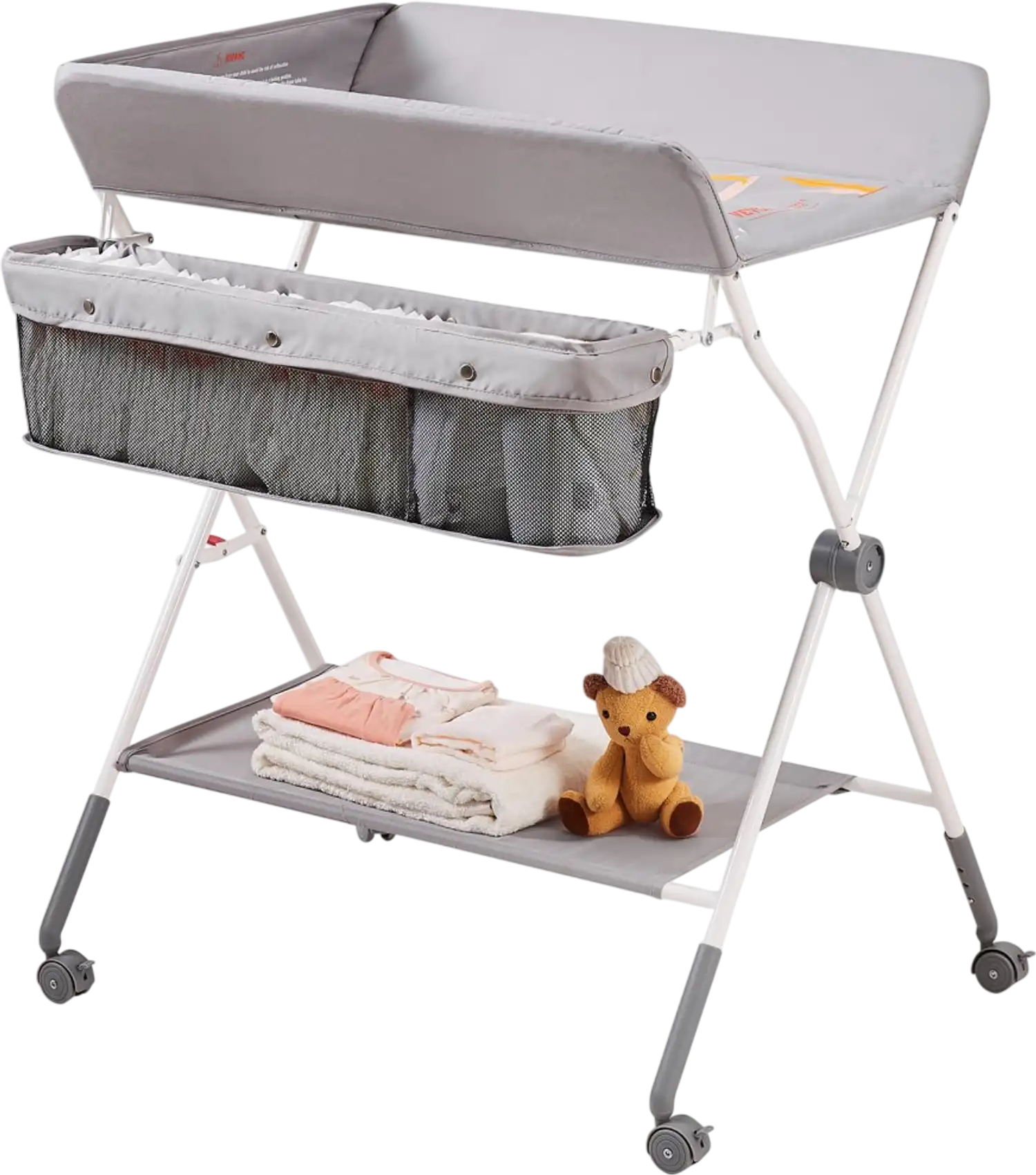 Vevor Baby Changing Table Folding Diaper Changing Station with Lockable Wheels and Storage New