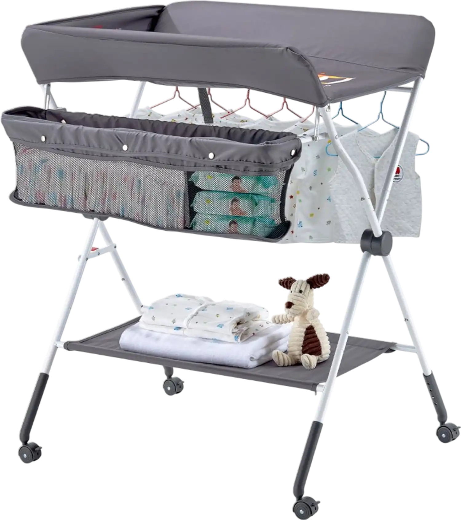 Vevor Changing Table Foldable Adjustable Height Portable Baby Station Dark Gray New