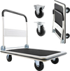 VEVOR Foldable Push Cart Dolly, 660 lbs Load Capacity, Folding Platform Truck with Swivel Wheels, Moving Platform Hand Truck Flatbed Cart, Space Saving Push Handle, for Easy Storage, 35.4 x 34.3 x 24 in