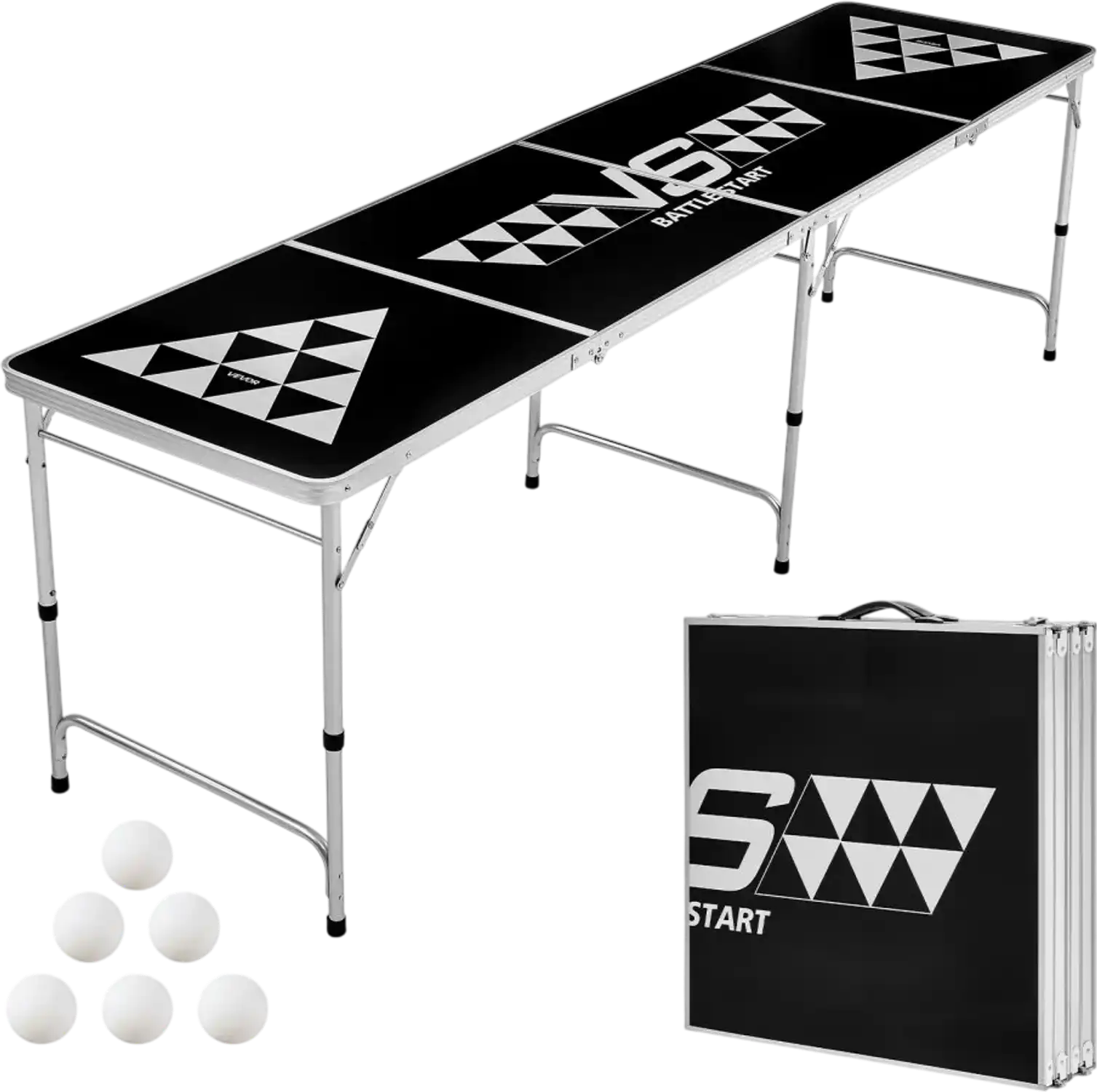 Vevor Beer Pong Table 8' Portable Foldable Tailgate Party Table Black New