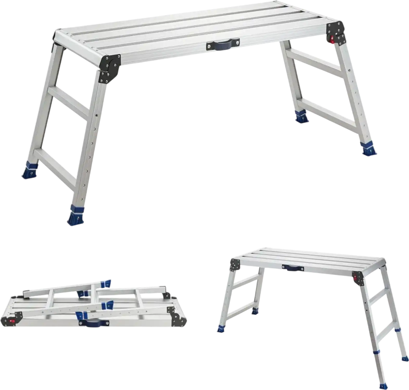 Vevor Work Platform Folding Adjustable Height Aluminum Step Stool New