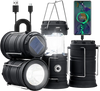 VEVOR LED Camping Lanterns, 4 Pack Rechargeable Camping Flashlights, Solar & USB Charging, Portable Collapsible, Bulit to Last Lights, As Power Bank, for Hiking, Hurricane Emergency, Outrages, Fishing