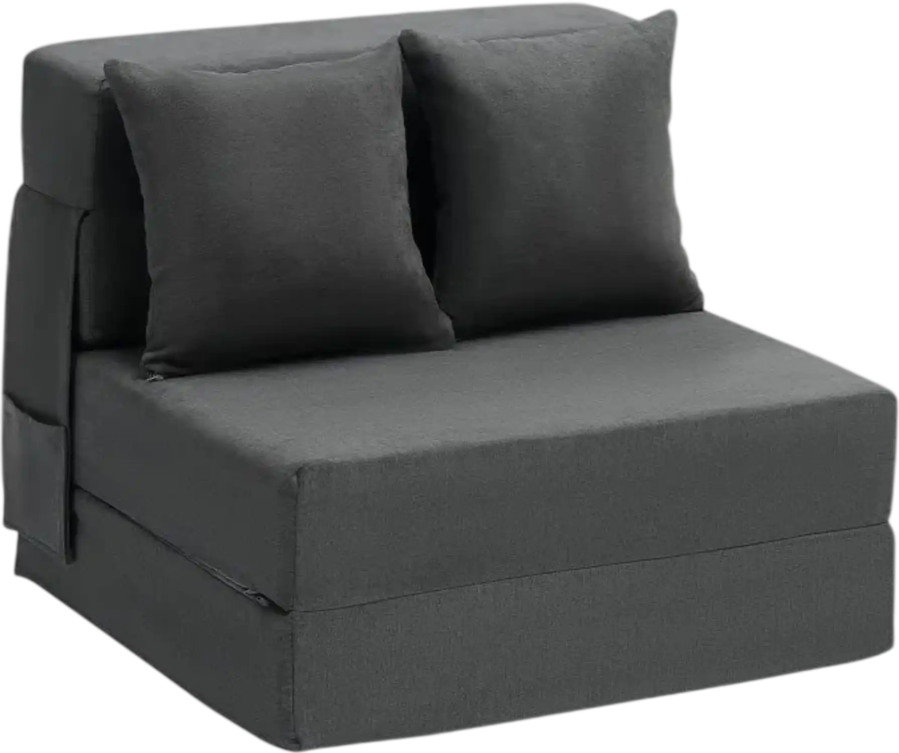 Vevor Sofa Bed 3-in-1 Foldable Couch Bed with 2 Pillows Dark Gray Single New