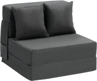 VEVOR Folding Sofa Bed, 3-in-1 Foldable Couch Bed with 2 Pillows and Washable Cover, 25D High Density Memory Foam Convertible Sleeper Chair Bed, Futon Couch for Living Room, Bedroom, Dark Grey(Single)