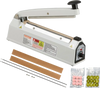 VEVOR Impulse Sealer 8 inch, Manual Heat Sealing Machine with Adjustable Heating Mode, Aluminum Shrink Wrap Bag Sealers for Plastic Mylar PE PP Bags, Portable Poly Bag Sealer with Extra Replace Kit