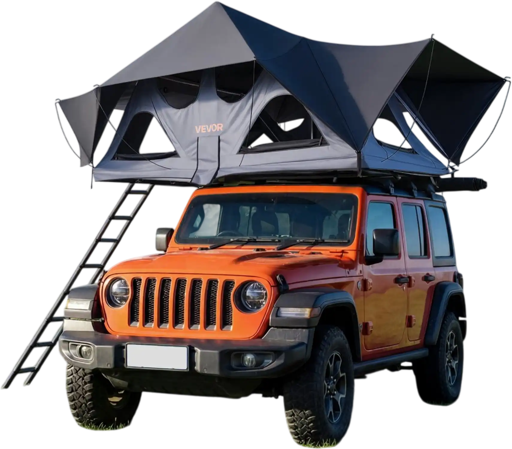 Vevor Rooftop Tent Foldable Aluminum Roof Top Tent 2-3 Person with Tri-Color LED Light New