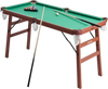 VEVOR Folding Pool Table, 4.5 ft Portable Billiards Tables, Foldable Space-Saving Entertainment Game Set Includes Ball, Cue, Rack, Chalk, Brush, Brown with Bule Cloth, for Family Use, Recreation Room