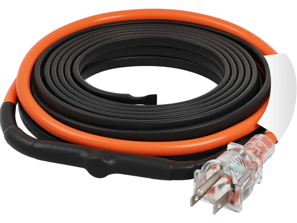 VEVOR Self-Regulating Pipe Heating Cable, 15FT 5W/FT Heat Tape for Pipes Freeze Protection, Water Pipe Heat Cable with Built-in Thermostat Protects PVC Hose, Metal and Plastic Pipe from Freezing