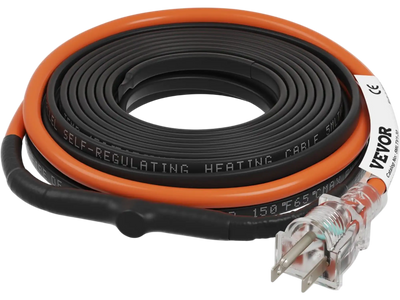 Vevor Pipe Heating Cable Self-Regulating 30' 5W/ft Heat Tape with Built-In Thermostat New